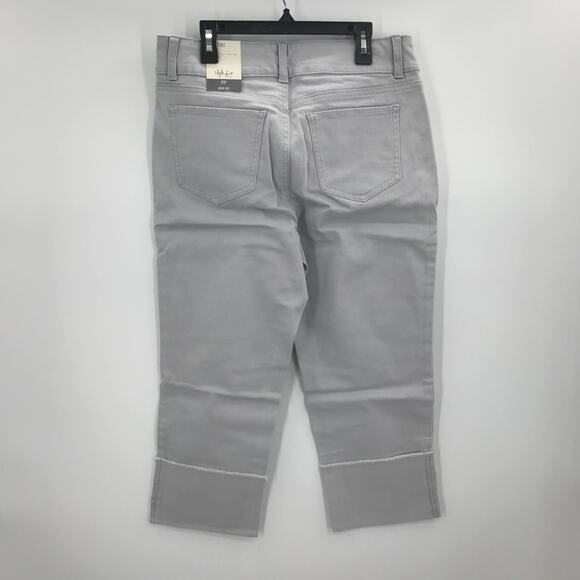 Style & Co Stretch High Rise Cuff Capri Pants Misty Harbor Gray 8P Petite - Picture 2 of 3